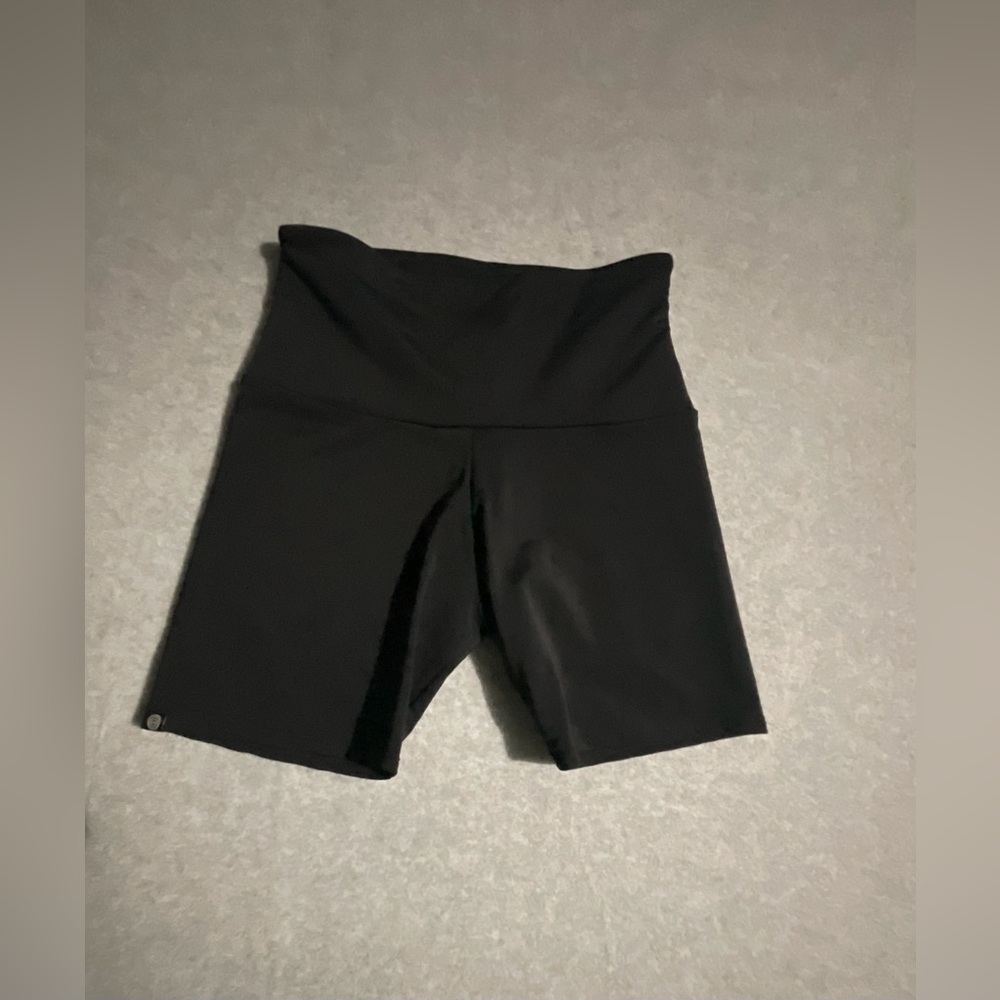 Onzie High Rise Biker Shorts Black Activewear Yoga Pilates Matte Spandex Small